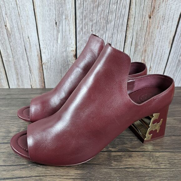 Tory Burch Finley 65mm Rod Calf Leather Slip On Mule Women's 8.5 M Port Royal